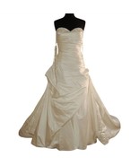 Kirstie Kelly Couture Strapless Wedding Gown Size 12 Soft White Satin Be... - $263.33 CAD
