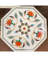18 &quot;Octogonal Marble table top Inlay pietra Dura Home garden center coff... - $1,174.77 CAD