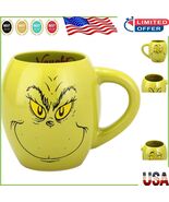 Microwave Safe Grinch Oval Mug - 18 oz Naughty &amp; Nice Ceramic Collector&#39;... - $526.10 MXN
