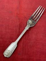 1906 Elkington &amp; Co Shell VTG Antique Dinner 4 Prong Fork 7.25” Flatware - £23.89 GBP