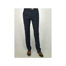 Men TALLIA Suit Wool Blend English Plaid Classic 2Button VDVA2SVX0013 Blue Brown image 8