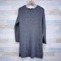 J CREW Open Back Flannel Ribbed Sweater Dress Gray Wool Alpaca Womens Small - $49.49