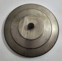 Vintage Aluminum Black Top Knob 9 1/2&quot; Round Replacement Lid #111 - $352.39 MXN