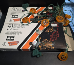 2 Sets Vtg Halloween Pumpkin Light 50 Lights Each Plastic Hobby Lobby In... - $363.17 MXN