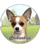 Chihuahua Tan Set Of Two Absorbent Stoneware Car Cup Holder Coaster Dog ... - $225.52 MXN