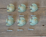 6 FISH DRAWER PULLS CABINET BATHROOM NAUTICAL KNOB CAST IRON DECOR CAST ... - $16.99