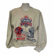 Vintage 90s Buffalo Bills Dallas Cowboys Super Bowl XXVII Crewneck Sweatshirt L - £32.03 GBP