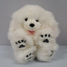 Aurora 10&quot; White Pomeranian Puppy Dog Plush Hand Puppet Fluffy Full Body... - £14.42 GBP