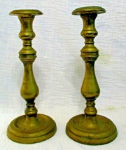 Matching Pair of 18th Century Heavy Brass Candlesticks - £233.32 GBP