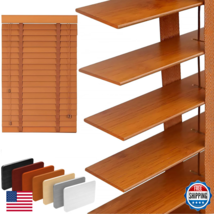 Yuuniqex 2 Slats Wood Blinds For Indoor Windows Wooden Blackout Blinds - $160.22