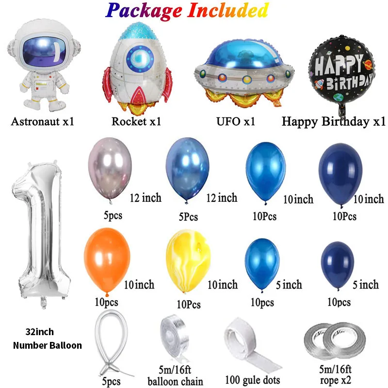 House Home 84pcs SA Astronaut Rocket Balloon Garland Arch Kit Birthday Party Dec - £32.26 GBP