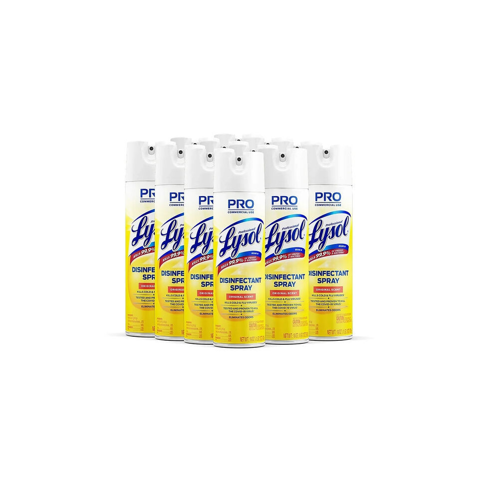 Professional Lysol Disinfectant Spray Original Scent 19 oz - 12 PACK