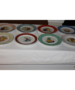 Vintage Set of 8 Porcelain Fruit Plates 8&quot; Diameter - $120.00