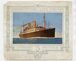  North German Lloyd Bremerhaven New York Mail Steamer Dresden Abstract L... - $41.58