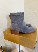 LUCKY BRAND Kazey Square Toe Suede Bootie, Block Heel, Dark Gray, Size 1... - £71.42 GBP