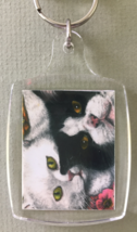 Small Cat Art Keychain - Big George and Cassie - $8.00