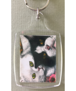 Small Cat Art Keychain - Big George and Cassie - £6.39 GBP