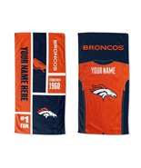 Denver Broncos Official NFL Jersey or Colorblock Personalized Beach Towel - $68.58 CAD