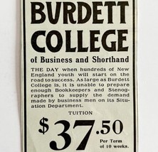 1906 Burdett College of Business Advertisement Boston Ephemera 5.25 x 2.25&quot; - £10.37 GBP