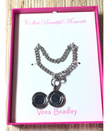 Vera Bradley Bracelet Silver Tone Locket Charm 7&quot; Costume Fashion Jewelry - £11.67 GBP