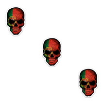 Die Cut Skull Sticker With Portuguese Flag - Set Of 3 - $33.99