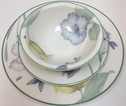Epoch Garden Walk 3 Piece Place Setting Service For 2-E125 Oven Safe Floral - $59.39