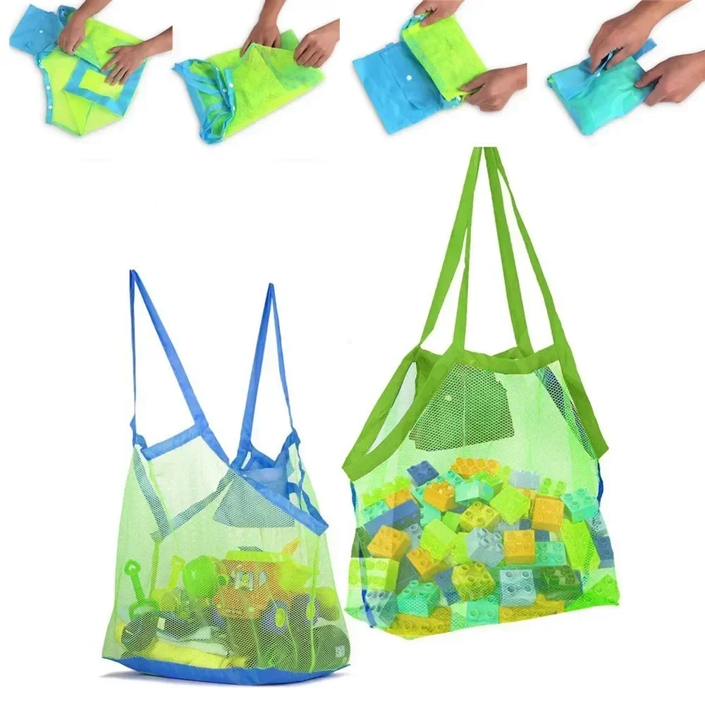 Large Beach Toy Mesh Bag Children Sand Away Protable Mesh Bag Kids Toys Storage  - £18.68 GBP