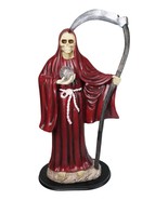 Large 2 Feet Tall Holy Death Santa Muerte Holding Scythe In Red Robe Statue - $197.17 CAD