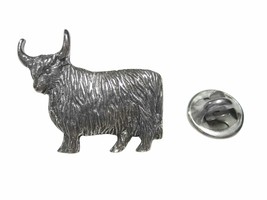 Kiola Designs Silver Toned Scottish Highland Cow Lapel Pin - £14.93 GBP