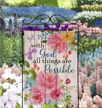 With God all Things are Possible Beautiful Garden Flag ~ 12&quot; x 18&quot; ~ NEW! - £7.55 GBP