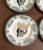 Royal Stafford set of 4 King Skull Salad Plates New Halloween Victorian - £51.04 GBP