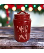 Rae Dunn By Magenta SANTA PAWS Red Pet Canister With Lid Large 9&quot; Tall NEW - £32.35 GBP