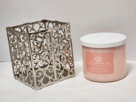 Bath &amp; Body Works  BLUSH GERANIUM &amp; FERN Candle 3-wick Scented Large 14.... - $59.39