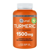 Qunol Turmeric 1500 Mg Supplement Products 180 Capsules Pills And Ginger Root ~ - £46.89 GBP