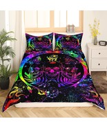 Rainbow Tie Dye Comforter Cover Boho Death Skull Duvet Cover,Trippy Gala... - £58.06 GBP