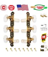 Precision 3+3 Guitar Tuning Keys Set with Short Black Design &amp; White But... - $774.08 MXN