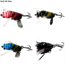 Cicada 40Mm/6.4G Perch Insect  Bait Fishing Treble Barb Hooks Fishing Tackle Art - £5.73 GBP