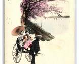 Women on Rickshaw Vignette Collage Japan 1907 UDB Postcard U14 - $8.87