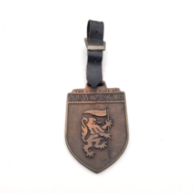 Vtg THE GOLF CLUB AT NEWCASTLE Washington Bag Tag Leather Metal Fred Cou... - $12.82