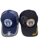 Lot Of 2 US Air Force Navy Blue Black Gold Embroidered Baseball Caps Hats Vintag - £31.53 GBP