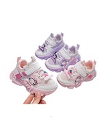 Happy Kitty Girls Sneakers Anti-Slip Soft Sole White Sport Shoes Kids Tr... - $37.73 CAD+