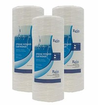 Pack of 3 - 10&quot;x 4.5&quot; Full Flow String Wound 1 Micron Sediment Water Filter Cart - £47.40 GBP