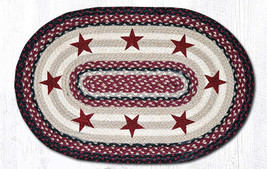 Earth Rugs OP-344 Burgundy Stars Oval Patch 20&quot; x 30&quot; - £38.98 GBP