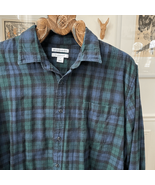Amazon Essentials Blackwatch Plaid Cotton Flannel Button Up Shirt XL - $334.31 MXN
