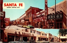 1950-60S Color Postcard Of San Francisco Street Santa FE New Mexico - £16.26 GBP
