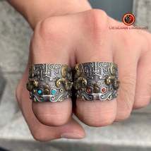taotie dragon ring, feng shui protection. 925 silver, copper, turquoise or agate - £114.67 GBP+