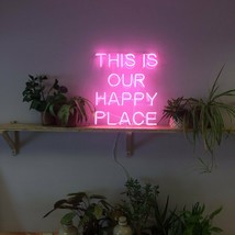 New This Is Our Happy Place Neon Sign Poster Artwork Acrylic Light 19&quot;x15&quot; - £199.03 GBP