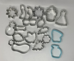 Lot/20 Metal Cookie Cutters￼ Autumn Summer Leaves Sun Butterfly Glasses Foot - £18.92 GBP