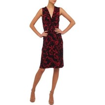 Womens Size Medium Norma Kamali Black Red Floral Sleeveless Wrap Style D... - £32.17 GBP