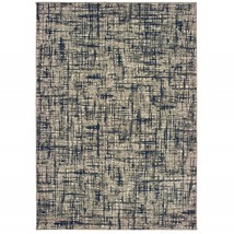 HomeRoots 388760 8 x 11 ft. Gray &amp; Navy Abstract Area Rug - £486.49 GBP